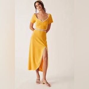 Maeve by Anthropologie Yellow Midi skirt set